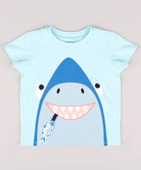 Camiseta-Infantil-com-Estampa-Interativa-de-Tubarao-Manga-Curta-Verde-Agua-9735338-Verde_Agua_1