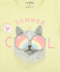 Blusa-Infantil-Gato-com-Oculos-Manga-Curta-Amarela-9756282-Amarelo_4