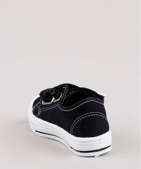 tenis preto com velcro infantil