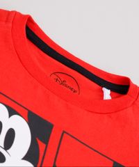 Conjunto-Infantil-Mickey-de-Camiseta-Manga-Curta-Vermelha---Bermuda-em-Moletom-Preta-9843692-Preto_4