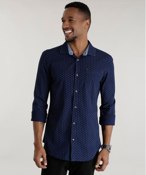 Camisa-Slim-Estampada-Azul-Marino-8443242-Azul_Marino_1