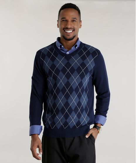 Sueter-em-Trico-com-Estampa-Xadrez-Azul-Marinho-8464210-Azul_Marinho_1