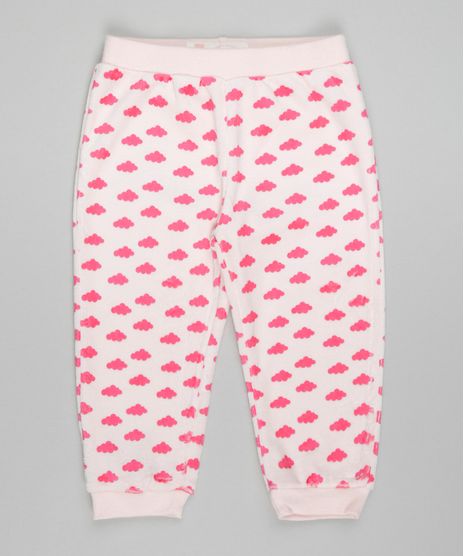 Calca-Estampada-de-Nuvens-em-Plush-de-Algodao---Sustentavel-Rosa-Claro-8479279-Rosa_Claro_1