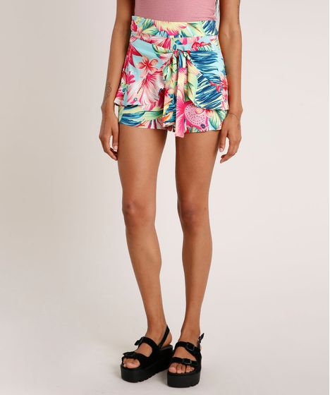 short saia floral