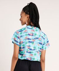 Camisa-Feminina-Cropped-Estampada-de-Coqueiro-com-No-Manga-Curta-Azul-9781291-Azul_2