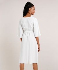 Vestido-Saida-de-Praia-Feminino-Midi-com-Argola-e-No-Manga-3-4-Decote-V-Off-White-9783556-Off_White_2
