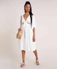 Vestido-Saida-de-Praia-Feminino-Midi-com-Argola-e-No-Manga-3-4-Decote-V-Off-White-9783556-Off_White_3