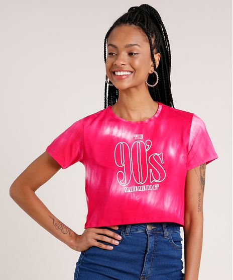 Blusa-Feminina-Cropped--90-s--Estampada-Tie-Dye-Manga-Curta-Rosa-9617704-Rosa_1