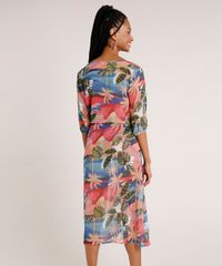 Vestido-Saida-de-Praia-Feminino-Estampado-de-Folhagens-com-Fenda-Manga-3-4-Azul-Claro-9783564-Azul_Claro_2 Vestido-Saida-de-Praia-Feminino-Estampado-de-Folhagens-com-Fenda-Manga-3-4-Azul-Claro-9783564-Azul_Claro_2