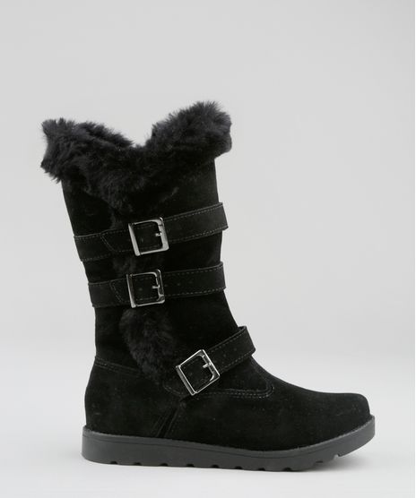Bota-em-Suede-com-Pelos-Preta-8571977-Preto_1