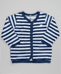 Cardigan-em-Plush-de-Algodao---Sustentavel-Listrado-Branco-8498070-Branco_1