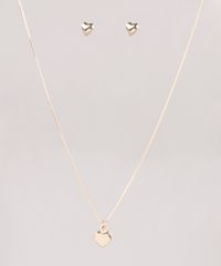 Kit-de-Brinco---Colar-Folheados-com-Pingente-de-Coracao-Dourado-9775030-Dourado_1
