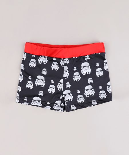 Sunga-Infantil-Boxer-Star-Wars-Estampada-com-Protecao-UV50--Preta-9804532-Preto_1