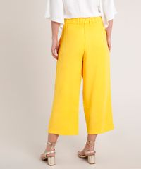 Calca-Feminina-Pantacourt-com-Botao-Deslocado--Amarelo-9704312-Amarelo_2