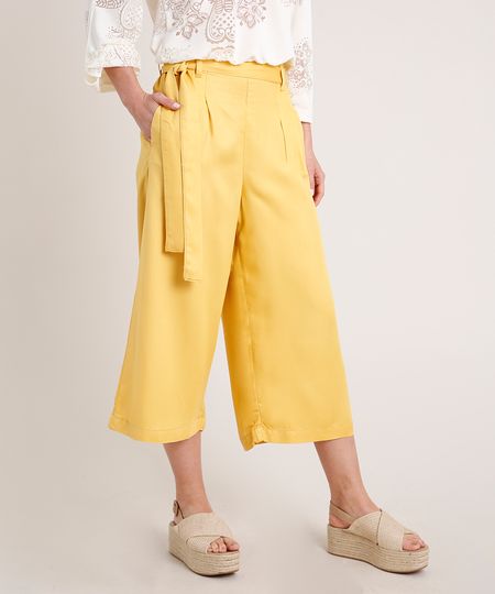 Calca-Feminina-Pantacourt-Clochard-Amarelo-9836759-Amarelo_1