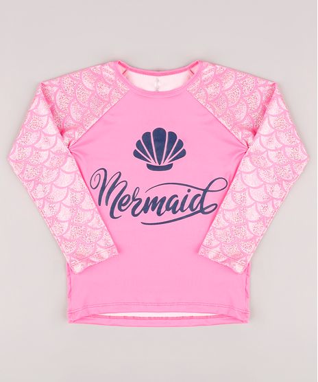 Blusa-de-Praia-Infantil--Mermaid--com-Brilho-Holografico-Manga-Longa-Protecao-UV50--Rosa-9771573-Rosa_1
