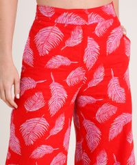 Calca-Feminina-Pantacourt-em-Linho-Estampada-de-Folhagem--Vermelha-9788818-Vermelho_4