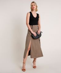 Saia-Feminina-Midi-com-Botoes-Fenda-e-Recorte-Kaki-Escuro-9691214-Kaki_Escuro_3