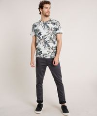 Camiseta-Masculina-Slim-Fit-Estampada-Floral-Manga-Curta-Gola-Careca-Cinza-Mescla-Claro-9259145-Cinza_Mescla_Claro_3