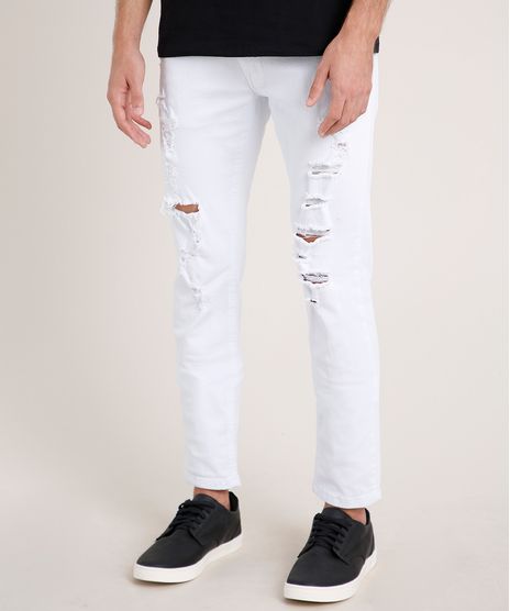 Calca-de-Sarja-Masculina-Slim-Destroyed-Branca-9818701-Branco_1