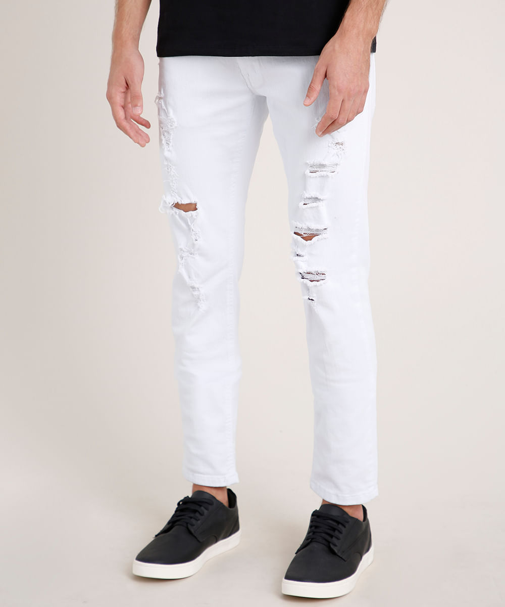 calça branca de sarja masculina