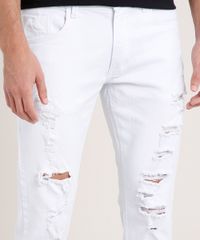 Calca-de-Sarja-Masculina-Slim-Destroyed-Branca-9818701-Branco_2