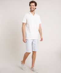 Polo-Masculina-Comfort-Fit-em-Piquet-com-Linho-Manga-Curta-Bege-Claro-9733750-Bege_Claro_3
