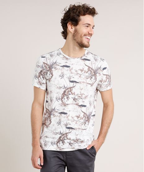 Camiseta-Masculina-Slim-Fit-Estampada-de-Tigre-Manga-Curta-Gola-Careca-Off-White-9724024-Off_White_1