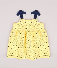 Vestido-Infantil-Estampado-de-Estrelas-com-Lacos-Alca-Media-Amarelo-9664217-Amarelo_1