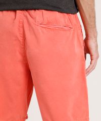 Bermuda-de-Sarja-Masculina-Reta-com-Bolsos-e-Cordao-Coral-9754111-Coral_5