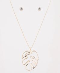 Kit-de-Brinco---Colar-Feminino-Folheados-com-Pingente-de-Costela-de-Adao-Dourado-9775046-Dourado_1