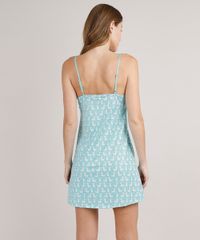 Camisola-Feminina-Estampada-de-Lhama-com-Renda-Alcas-Finas-Verde-Claro-9700505-Verde_Claro_2