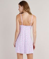 Camisola-Feminina-Estampada-de-Unicornio-com-Renda-Alcas-Finas-Lilas-9638945-Lilas_2