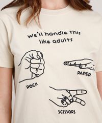T-Shirt-Feminina-Mindset--Like-Adults--com-Bordado-Manga-Curta-Decote-Redondo-Bege-9886820-Bege_4