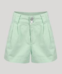 Short-de-Sarja-Feminino-Mindset-Cintura-Super-Alta-com-Pregas-Verde-Claro-9886833-Verde_Claro_5