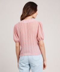 Blusa-Feminina-Mindset-Estampada-Xadrez-Vichy-Manga-Curta-Decote-V-Vermelha-9880209-Vermelho_2
