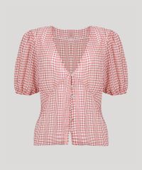 Blusa-Feminina-Mindset-Estampada-Xadrez-Vichy-Manga-Curta-Decote-V-Vermelha-9880209-Vermelho_5