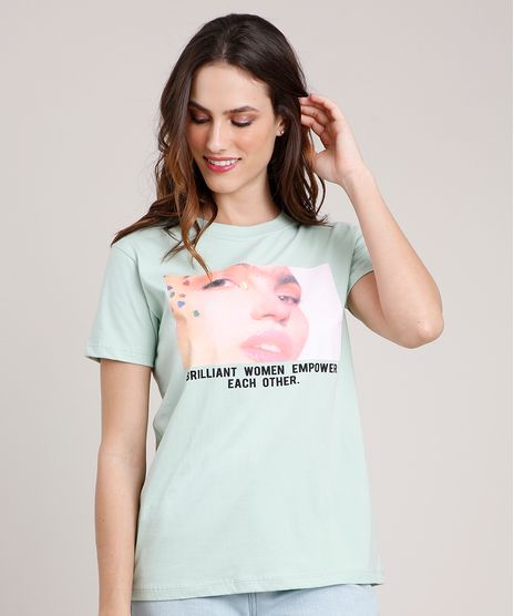 T-Shirt-Feminina-Mindset--Brilliant-Women--Manga-Curta-Decote-Redondo-Verde-Claro-9886831-Verde_Claro_1