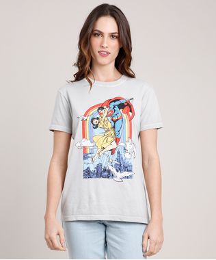 T-Shirt-Feminina-Mindset-Super-Homem-Manga-Curta-Decote-Redondo-Cinza-Claro-9886823-Cinza_Claro_1
