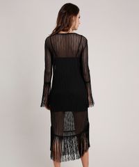 Vestido-Feminino-Mindset-Midi-em-Tule-Listrado-com-Franjas-Manga-3-4-Preto-9655191-Preto_2