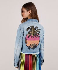Jaqueta-Jeans-Feminina-Blueman-Cropped-com-Estampa-de-Coqueiro-Azul-Claro-9810734-Azul_Claro_2