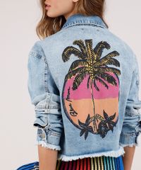 Jaqueta-Jeans-Feminina-Blueman-Cropped-com-Estampa-de-Coqueiro-Azul-Claro-9810734-Azul_Claro_4