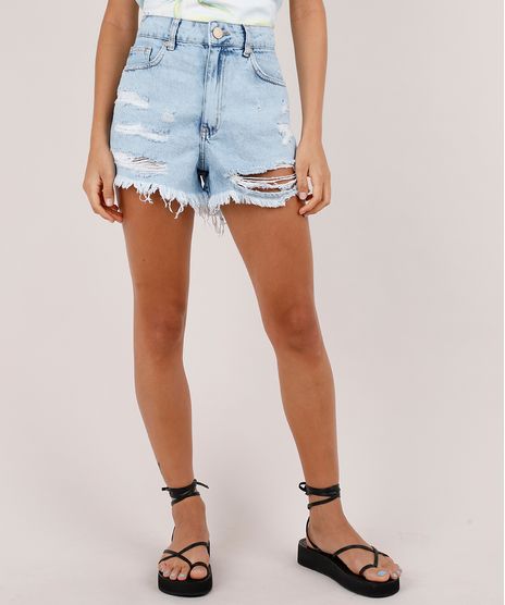 Short-Jeans-Feminino-Blueman-Cintura-Super-Alta-Destroyed-Azul-Claro-9810525-Azul_Claro_1