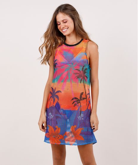Saida-de-Praia-Feminina-Blueman-em-Tela-Estampada-Poente-Tropical-Azul-9778258-Azul_1