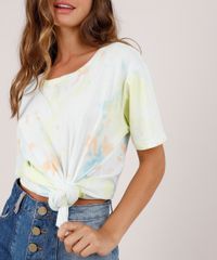 Blusa-Feminina-Blueman-Estampada-Tie-Dye-Manga-Curta-Decote-Redondo-Amarela-9802586-Amarelo_4