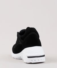 Tenis-Chunky-Feminino-Oneself-com-Recortes-em-Suede-Preto-9829803-Preto_3