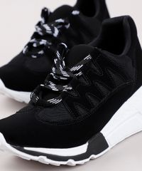 Tenis-Chunky-Feminino-Oneself-com-Recortes-em-Suede-Preto-9829803-Preto_5