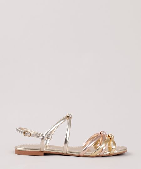 Rasteira-Feminina-Oneself-Metalizada-Salto-Medio-Grosso-em-Tiras-com-No--Dourada-9800935-Dourado_1