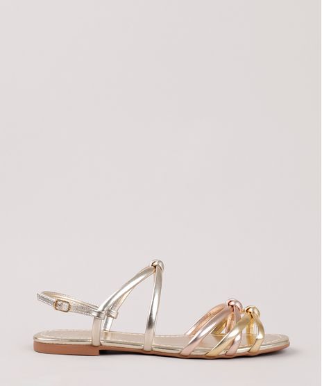 Rasteira-Feminina-Oneself-Metalizada-Salto-Medio-Grosso-em-Tiras-com-No--Dourada-9800935-Dourado_1