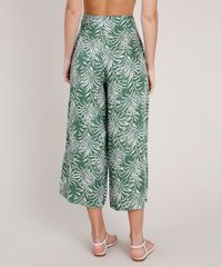 Calca-Pantacourt-Saida-de-Praia-Estampada-de-Folhagem-com-Bolsos-Verde-9781300-Verde_2